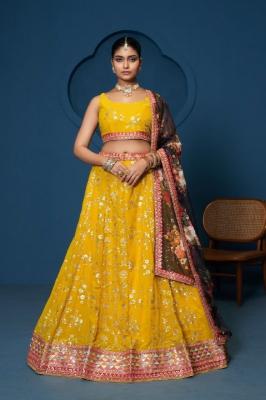 Yellow Pune wholesale lehenga choli market